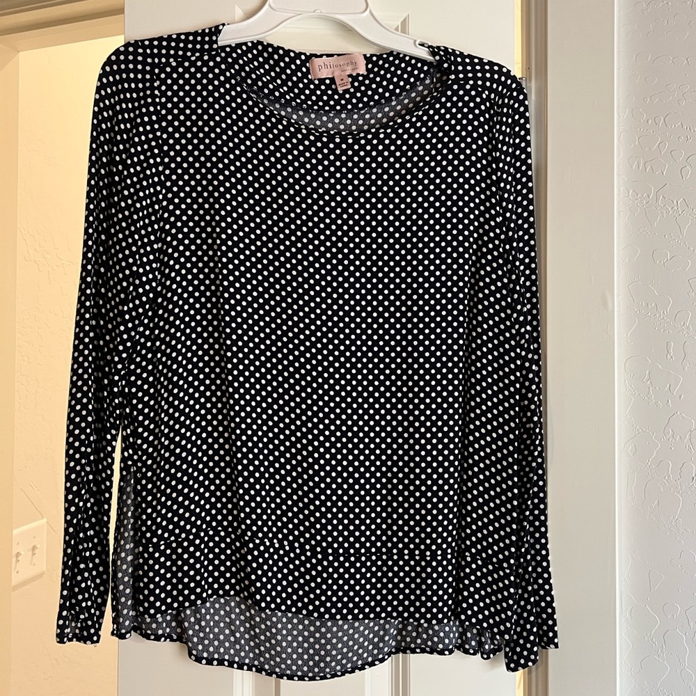 Polka dot long sleeved blouse